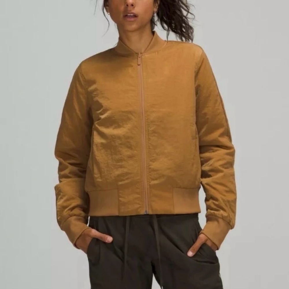 Stylish Tan Bomber Jacket